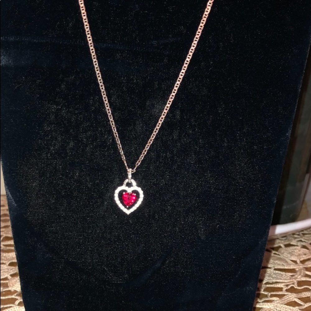 Sterling Silver(((925)))Ruby Necklace - image 3
